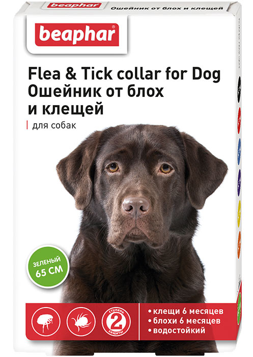 Ошейник от блох и клещей для собак (зеленый)