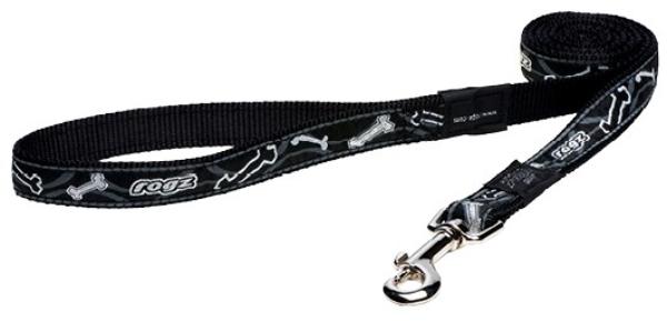 Удлиненный поводок Rogz Fancy Dress Black Bone