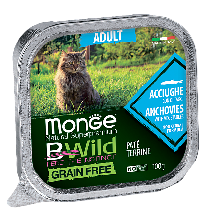  Monge Консервы BWild GF Adult Cat (Анчоус, овощи)