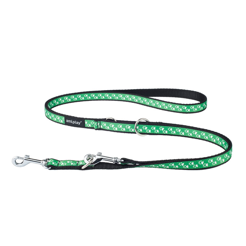 Поводок AmiPlay 6 in 1 NX (Лапы на зеленом фоне)