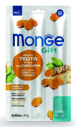 Monge Gift Mobility Support Dog Мягкие палочки со свежей форелью, босвеллией и куркумой