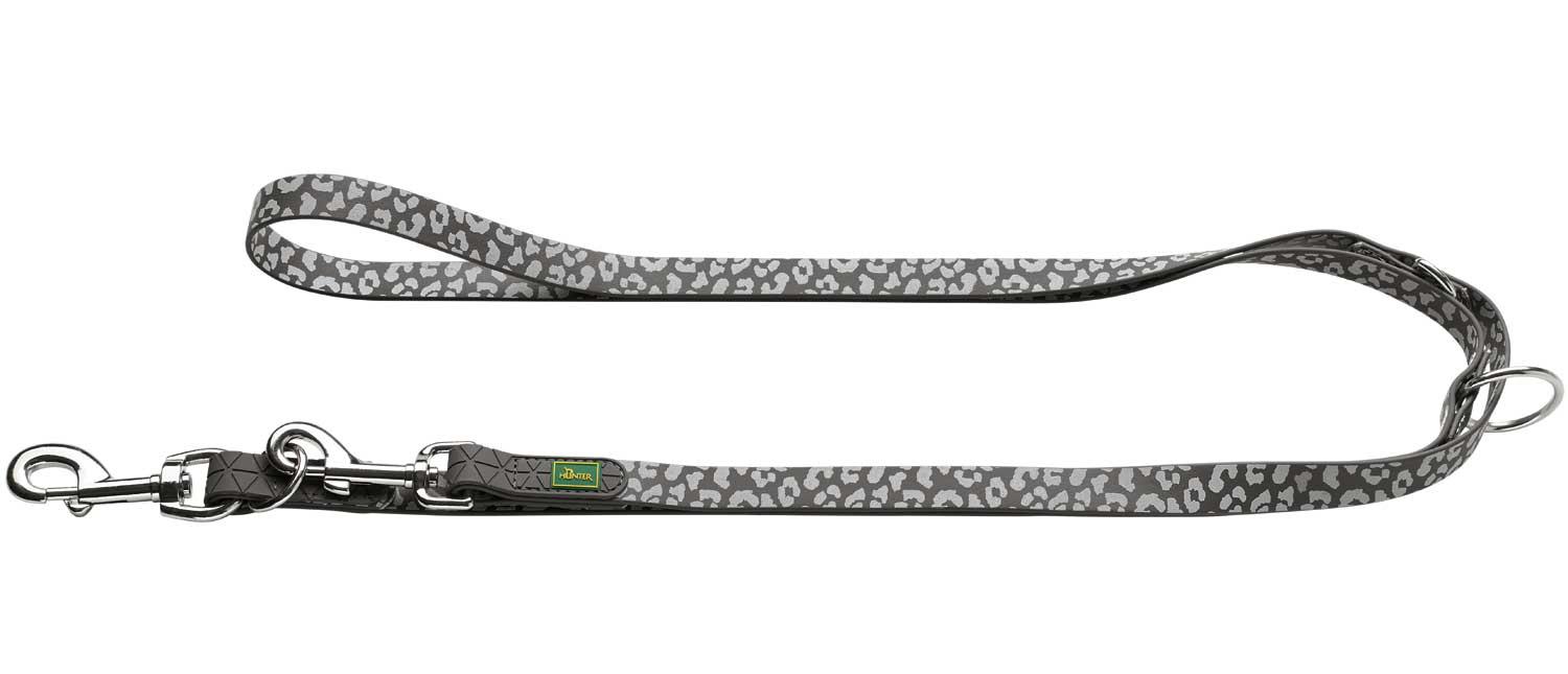 Hunter Поводок T-Leash Convenience Reflect, серый/леопард
