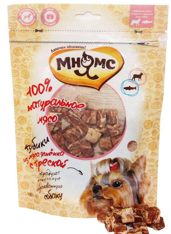 Мнямс Кубики из мяса ягненка с треской