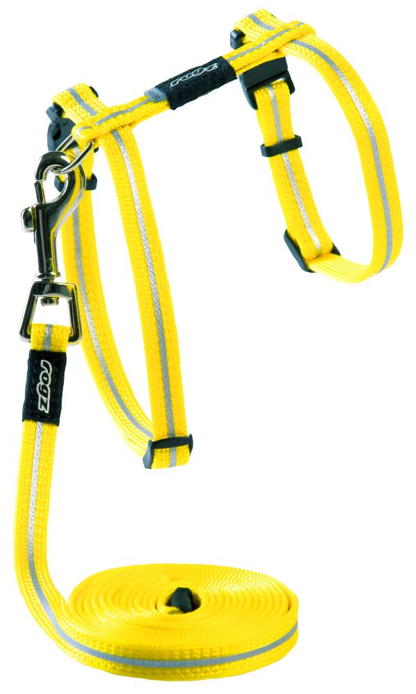 Rogz Шлейка+поводок Alleycat желтый