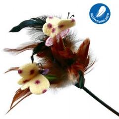 Дразнилка Goods for pets на стеке с перьями 43 см