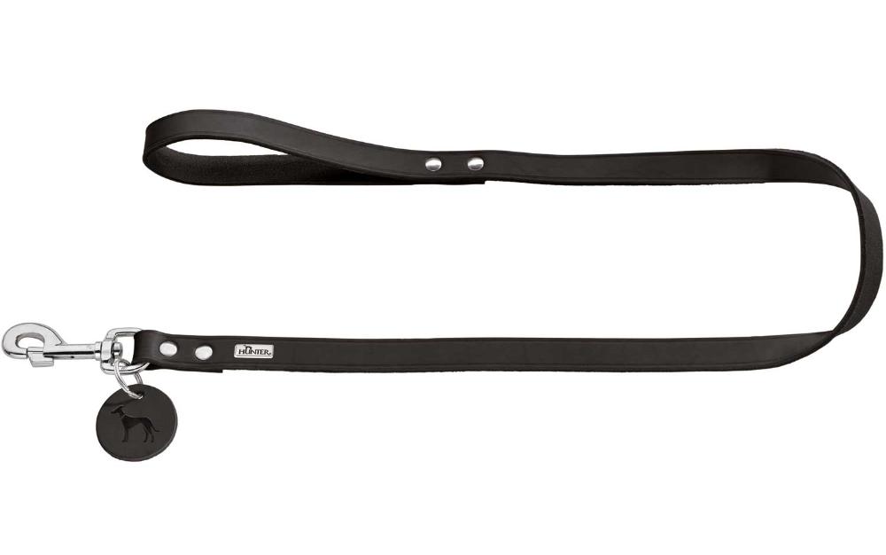 Hunter Поводок кожаный, черный
