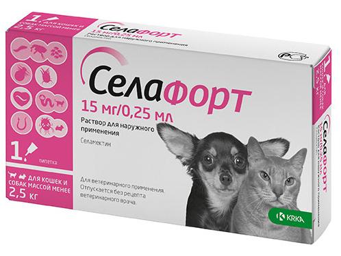 KRKA Селафорт для собак и кошек менее 2.5 кг (1 пипетка)
