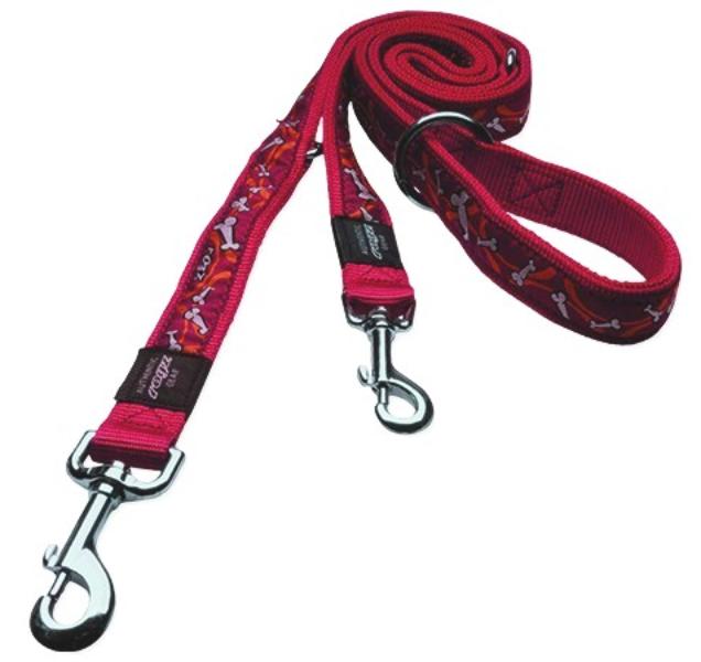 Поводок-перестежка Rogz Fancy Dress Multi Red Bone