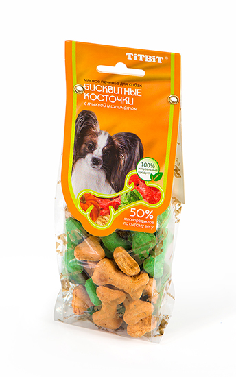 ТИТБИТ Бисквитные косточки с тыквой и шпинатом