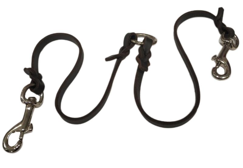 Kinologprofi Поводок-сворка кожаный, сталь