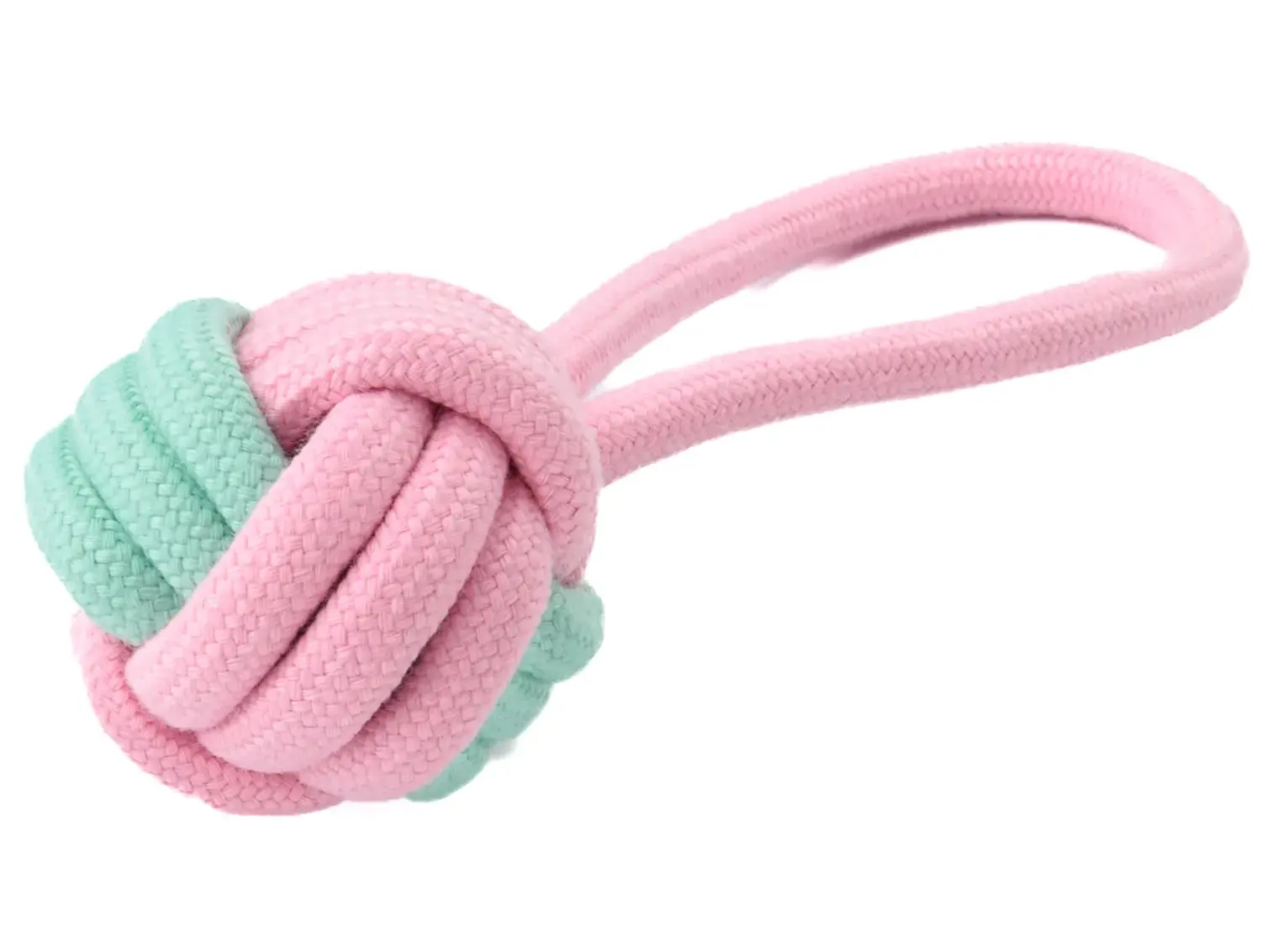 Mr.Kranch Мяч из каната на кольцевом шнуре, розовая с голубым