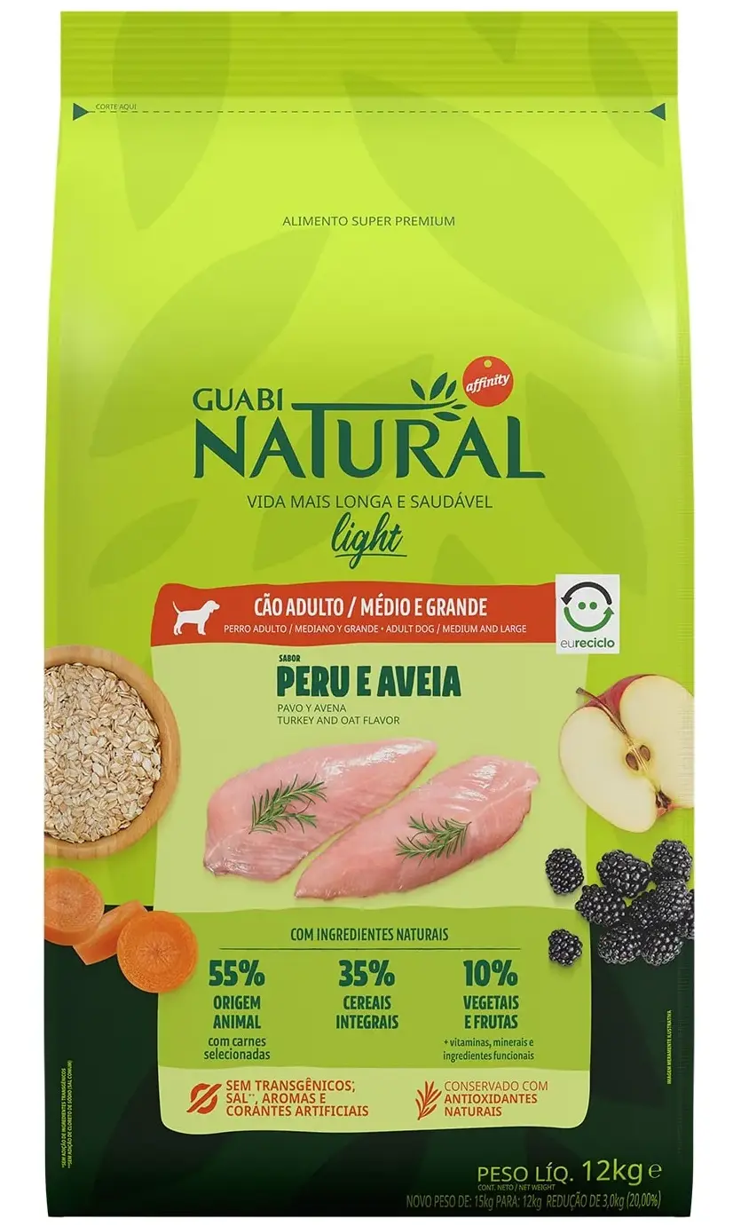 Guabi Natural Dog Medium & Large Light (Индейка, овес)