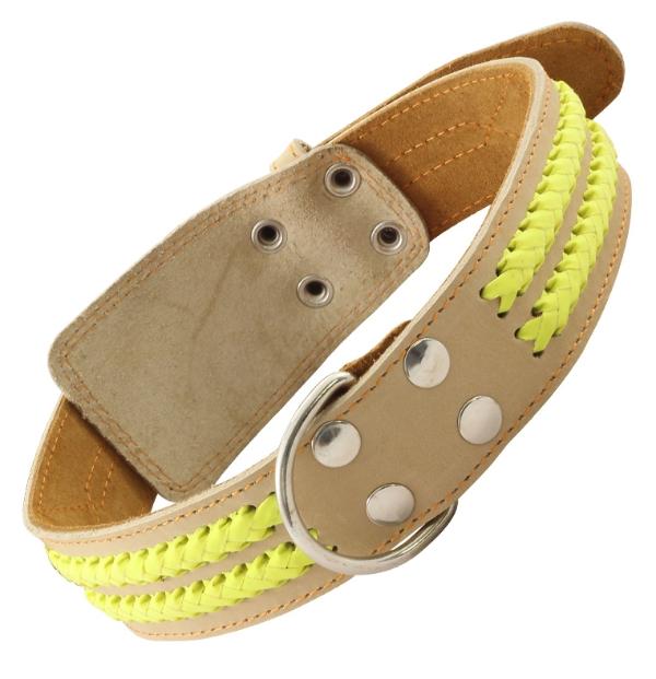 Ошейник "Гамма" двойной с кольцом "Коса со светоотражат."