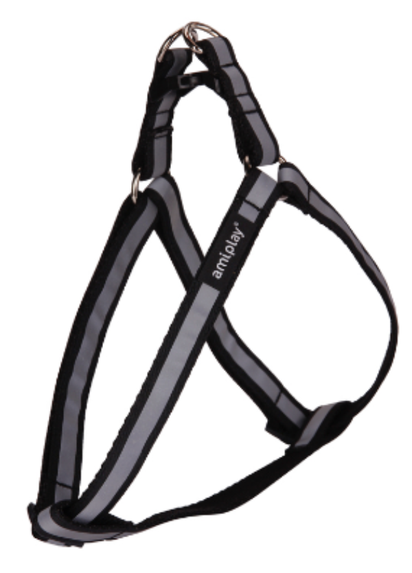 Шлейка регулируемая AmiPlay Shine (Черная)