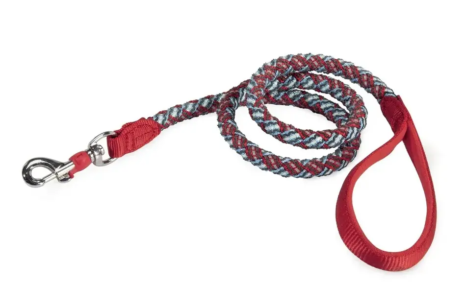 CAMON Поводок крученый светоотражающий, красный-голубой