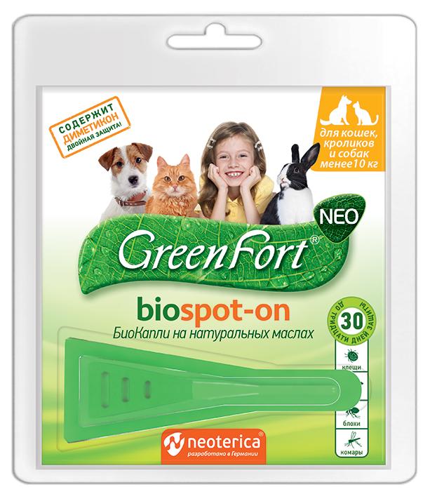 Экопром GreenFort neo БиоКапли для кошек, кроликов и собак до 10 кг