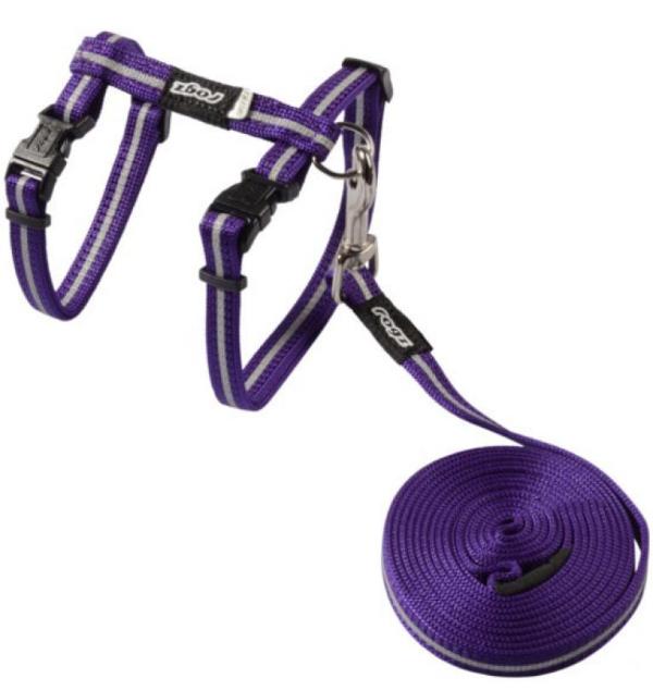 Rogz Шлейка+поводок Alley фиолетовый