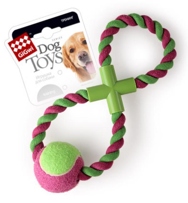 GiGwi Мячик с веревкой