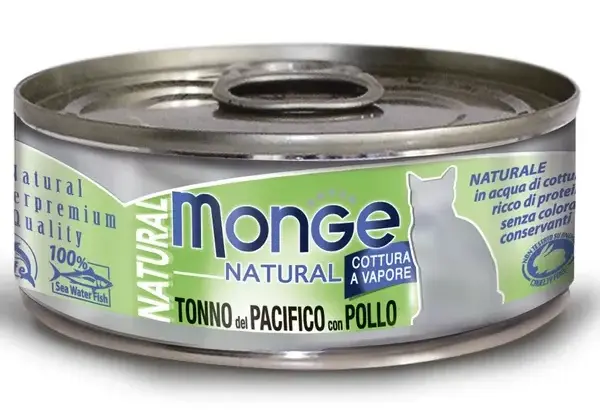 Monge Cat Natural Консервы из тихоокеанского тунца с курицей