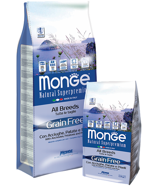 Monge Dog Grain free Adult Mini (Анчоус, картофель, горох)