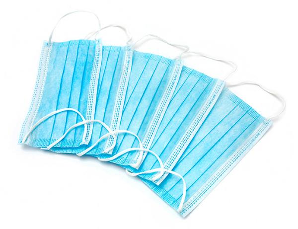Маска одноразовая трехслойная синяя
