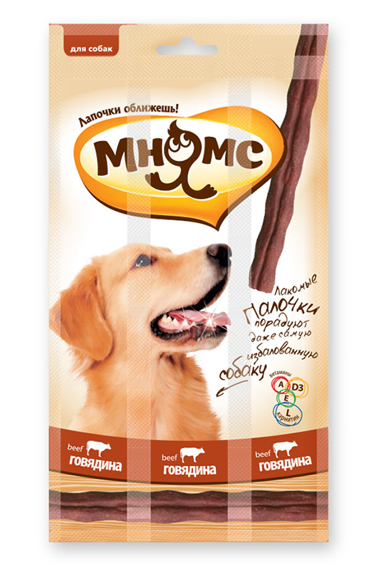 Мнямс Лакомые палочки с говядиной для собак