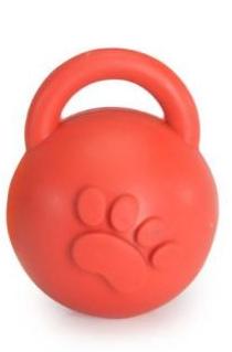 CAMON Мячик с ручкой и пищалкой резиновый (красный)