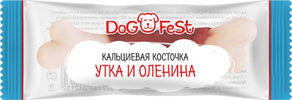 Dog Fest Кальциевая косточка с уткой и олениной, 20 шт/уп.
