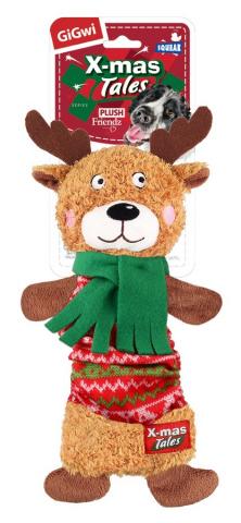 Игрушка для собак "GIGWI" X-mas Tales "Олень с пищалкой", 35 см.