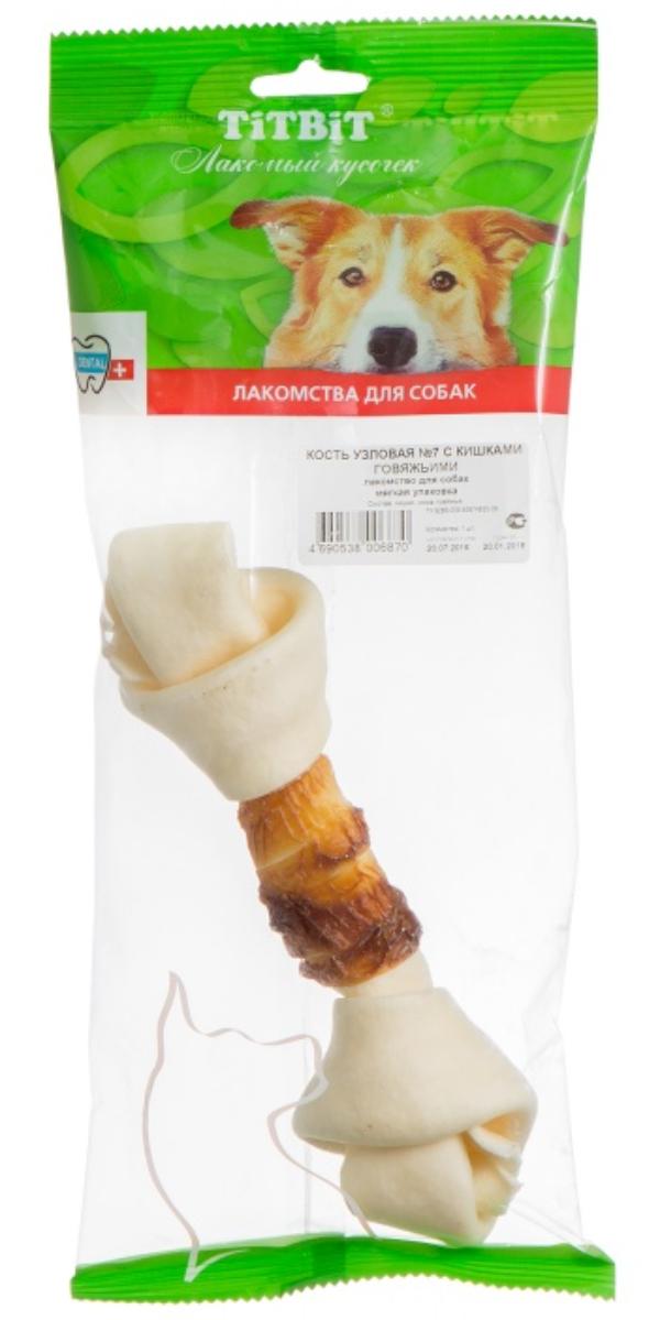 ТИТБИТ Кость узловая №7, кишки говяжьи - мягкая упаковка