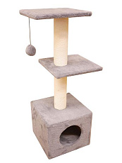 Cat House Когтеточка "Домик с 2-мя полками", 100 см, хлопок