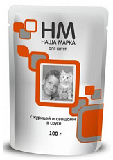Паучи "НМ" для котят, курица и овощи в соусе