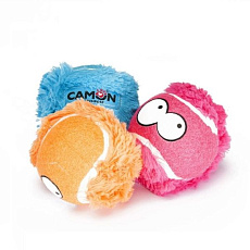 CAMON Мячики теннисные мохнатые с лицами, 3 шт/уп