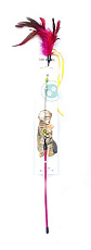 For Friends Игрушка удочка-дразнилка Ленточки с пером, 50 см