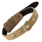 Gamma Ошейник двойной c украшением кожаный