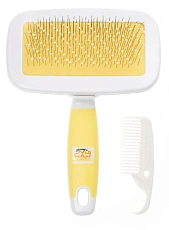 Cликер-пуходерка для короткой шерсти с капельками (с гребнем)