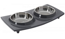 Beeztees Hoshi Набор мисок в меламиновой подставке, серый