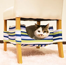 Мягкий гамак для кошек сине-зеленый