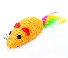 For Friends Игрушка для кошек Мышь с пером сизалевая