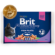 Brit Premium Cat Fish Plate, 4х100 г