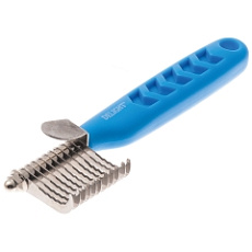 DeLIGHT Колтунорез боковой "мини" 11 лезвий загнут (синяя ручка)