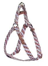 CAMON Шлея регулируемая полосатая, голубо-коричневая в горошек