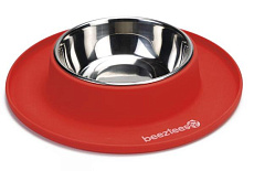 Beeztees Миска металлическая на силиконовой подставке красная