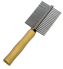 ДиАнКари Расческа двухсторонняя, деревянная ручка