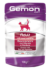 Gemon Pouch Cat Adult Beef/Veg