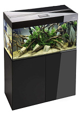 Аквариум Aquael Glossy 100 с черной тумбой