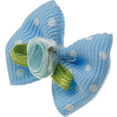 Бантик (пара) салатовый в белый горошек