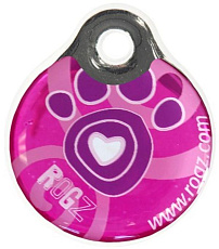 Адресник пластиковый RogZ ID Tag Pink Paw