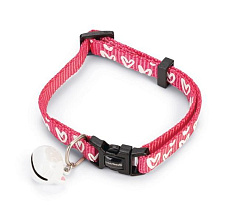 Beeztees Ошейник для кошек Розовый с сердечками