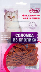 O'cat Лакомства для котов Соломка из кролика